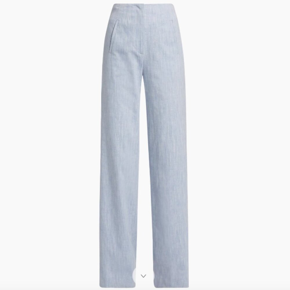 Veronica Beard Jude Wide Cotton Blend Light Blue Pant Size 00 NWT